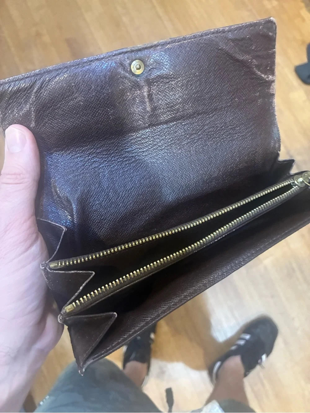 Louis Vuitton Brown Damier Fold Wallet (authentic)
